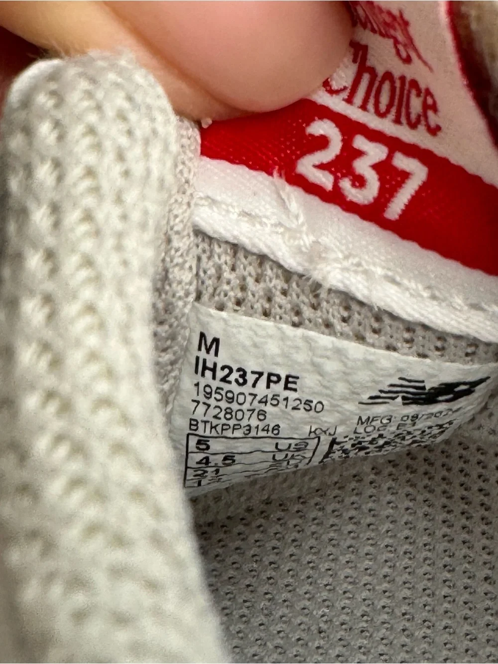 New Balance Kids Gray, White & Red Logo Classic Sneaker
